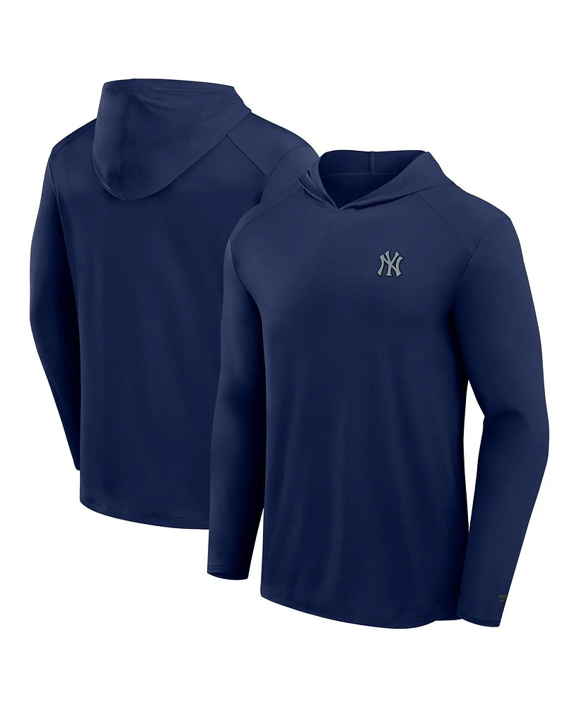 Fanatics Men's Navy New York Yankees Front Office Power Mono Long Sleeve Hoodie T-Shirt