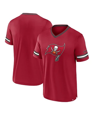 Fanatics Men's Red Tampa Bay Buccaneers Stripe Stacking T-Shirt