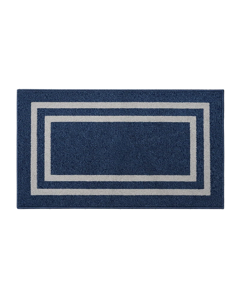 Jean Pierre Double Line Border Tufted - Machine Washable Runner Rug