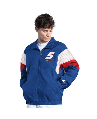 Starter Men's Royal/Red Kyle Larson HendrickCars.com Yard Line Full-Zip Jacket
