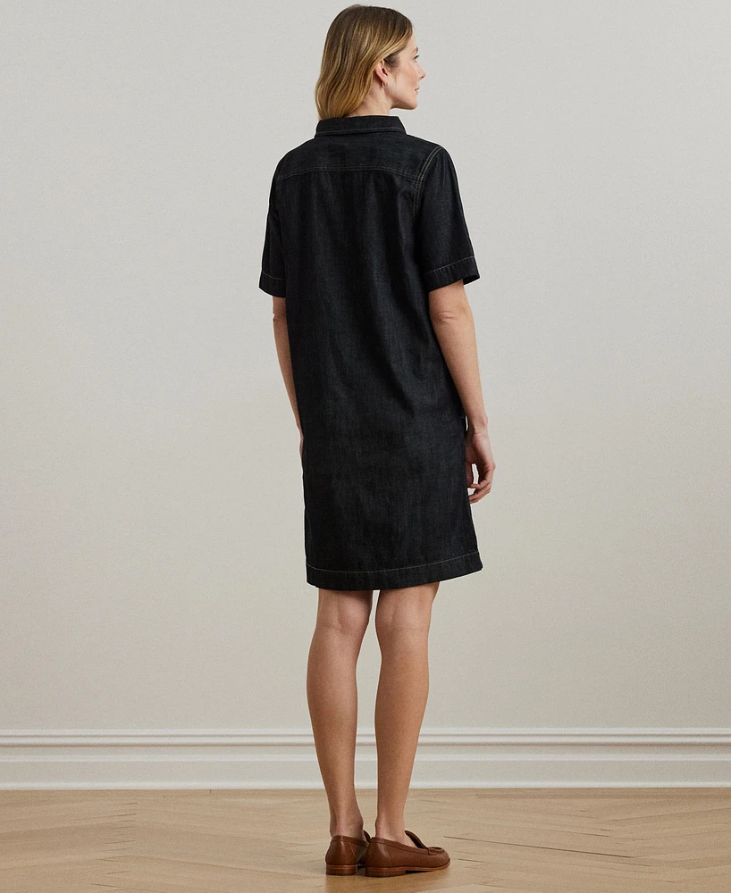Lauren Ralph Denim Cotton Shift Dress