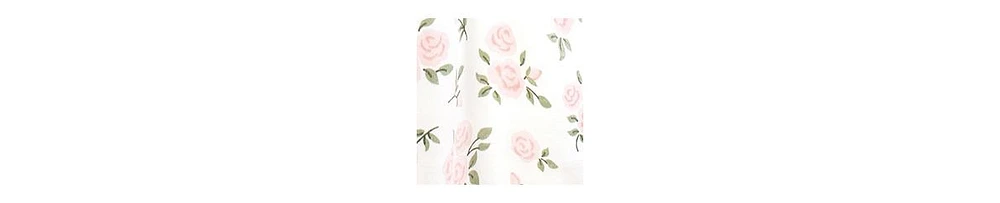 Hudson Baby Toddler Girls Cotton Dress and Cardigan Set, Soft Pink Sage Rose