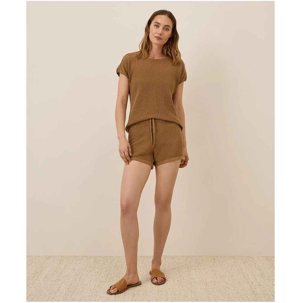 Pact Women's Beachside Linen Crochet Short