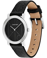 Calvin Klein Women's Ck Monogram Leather Strap Watch 32mm