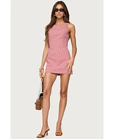 Edikted Womens Macee Gingham Romper