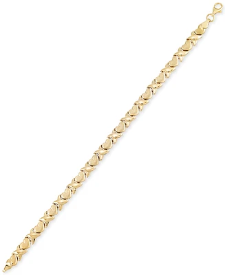 Heart Link Bracelet in 10k Gold