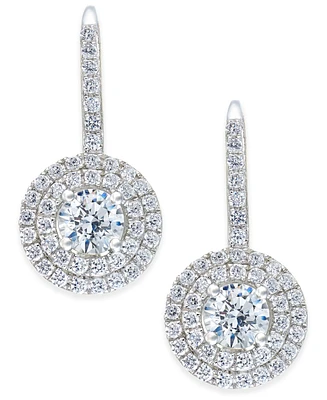 Arabella Cubic Zirconia Circle Cluster Drop Earrings in Sterling Silver, Created for Macy's