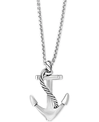 Effy Men's Anchor Pendant Necklace in Sterling Silver