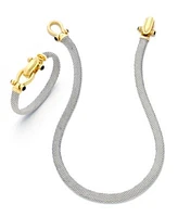 Italian Gold Horseshoe Necklace Bangle Set In 14k Gold Over Sterling Silver