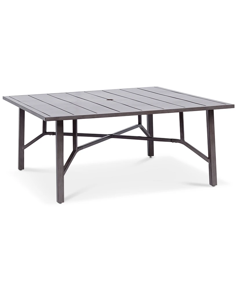 Wayland Outdoor Aluminum 8-Pc. Dining Set (64" Square Dining Table, 6 Dining Chairs & 1 Bench) with Sunbrella Cushions, Created for Macy's