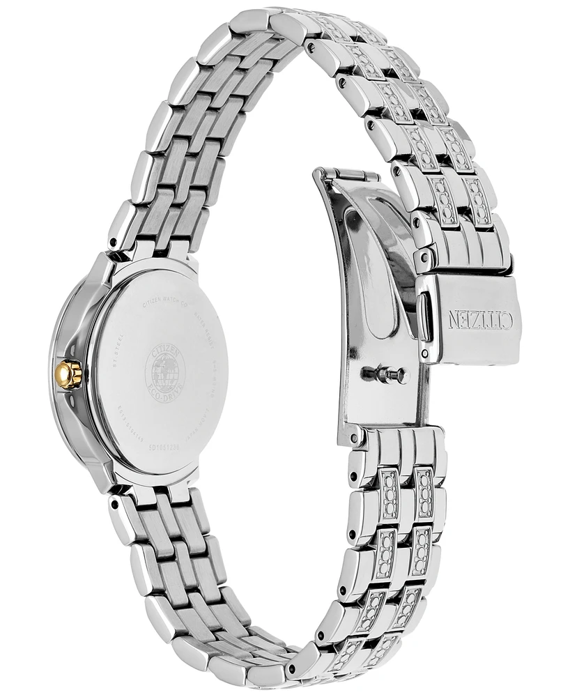 Citizen Women's Eco-Drive Crystal Accent Stainless Steel Bracelet Watch 28mm EW2340-58A