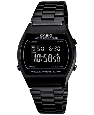 Casio Men's Digital Vintage Black Stainless Steel Bracelet Watch 39x39mm B640WB-1BMV