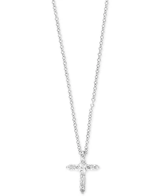 Effy Diamond Cross Pendant Necklace (1/5 ct. t.w.) in 14k White Gold