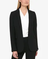 Dkny Petites Pick-Stitch Single-Button Blazer, Created for Macy's