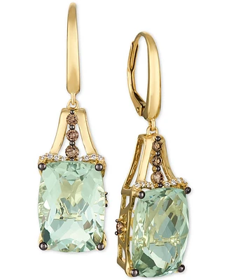 Le Vian Mint Julep Quartz (12-3/8 ct. t.w.) & Diamond (3/8 ct. t.w.) Drop Earrings in 14k Gold