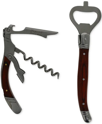 French Home Laguiole Bottle Opener Bar Set with Pakkawood Handles, 2 Piece.