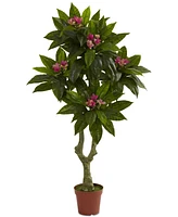 Nearly Natural 5' Artificial Plumeria Uv-Resistant Indoor/Outdoor Tree