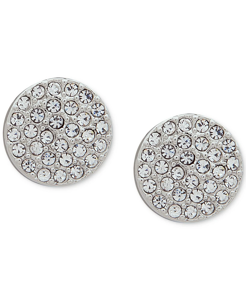 Dkny Pave Disc Stud Earrings