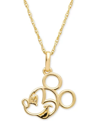 Disney Children's Mickey Mouse 15" Pendant Necklace in 14k Gold