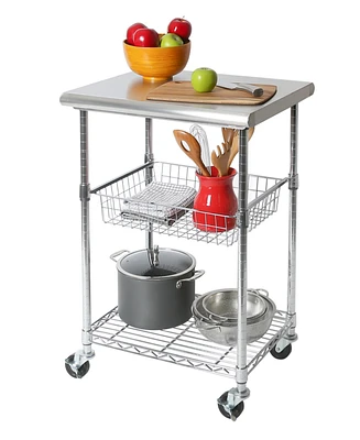Seville Classics Nsf Stainless Steel Kitchen Work Table Cart