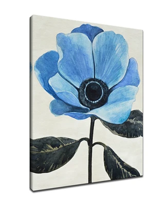 Ready2HangArt, 'Elegant Poppy Iii' Blue Floral Canvas Wall Art, 40x30"