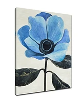 Ready2HangArt, 'Elegant Poppy Iii' Blue Floral Canvas Wall Art, 40x30"