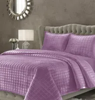 Tribeca Living Florence Velvet Solid Oversized Quilt Sets
