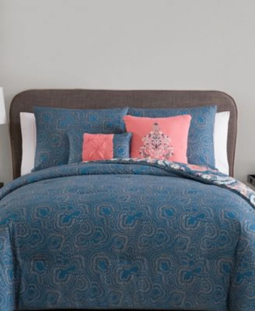 Vcny Home Casa Real Damask Reversible Comforter Sets