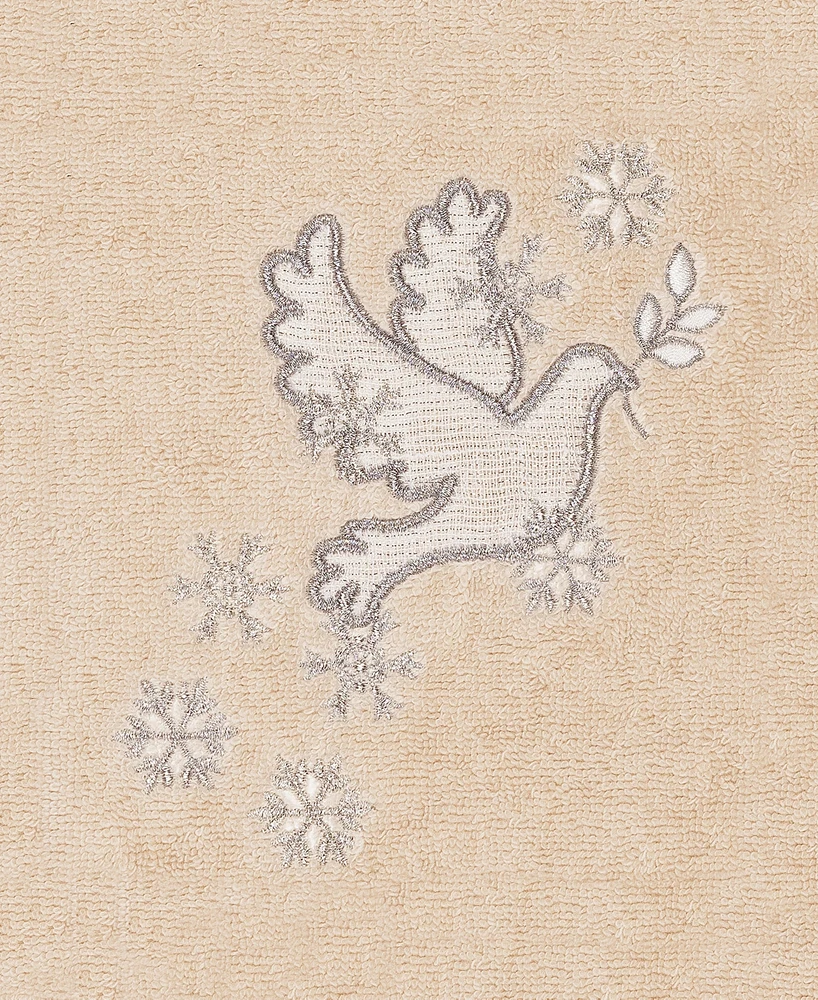 Linum Home Christmas Dove 100% Turkish Cotton Hand Towel