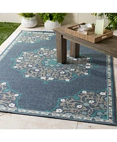 Closeout! Livabliss Alfresco Alf-9678 Charcoal 2'3" x 11'9" Runner Area Rug, Indoor/Outdoor