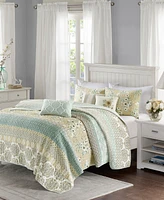 Madison Park Willa Cotton Sateen 6-Pc. Quilt Set, Full/Queen