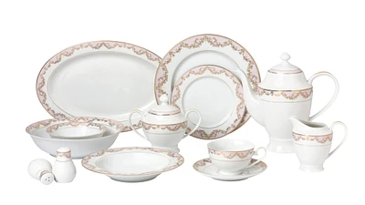 Lorren Home Trends Beauty 57-pc Dinnerware Set, Service for 8