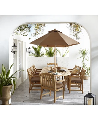 Bristol Outdoor Teak 9-Pc. Dining Set (118" x 47" Dining Table and 8 Dining Chairs), Created for Macy's