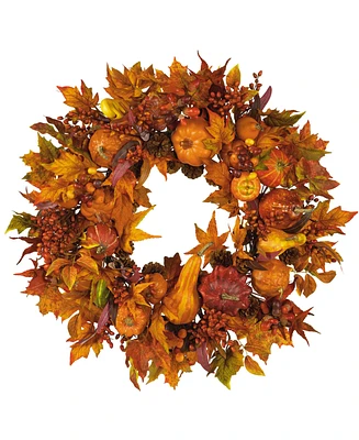 Nearly Natural 28" Harvest Wreath