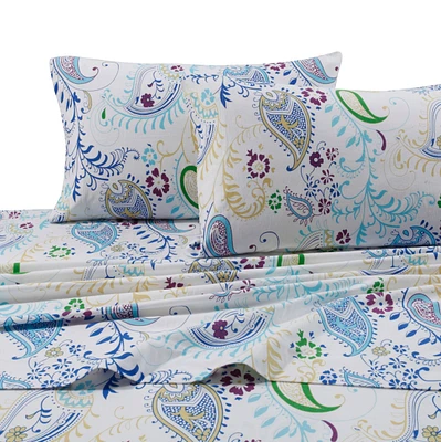 Tribeca Living Paisley Garden Extra Deep Pocket Flannel Sheet Set