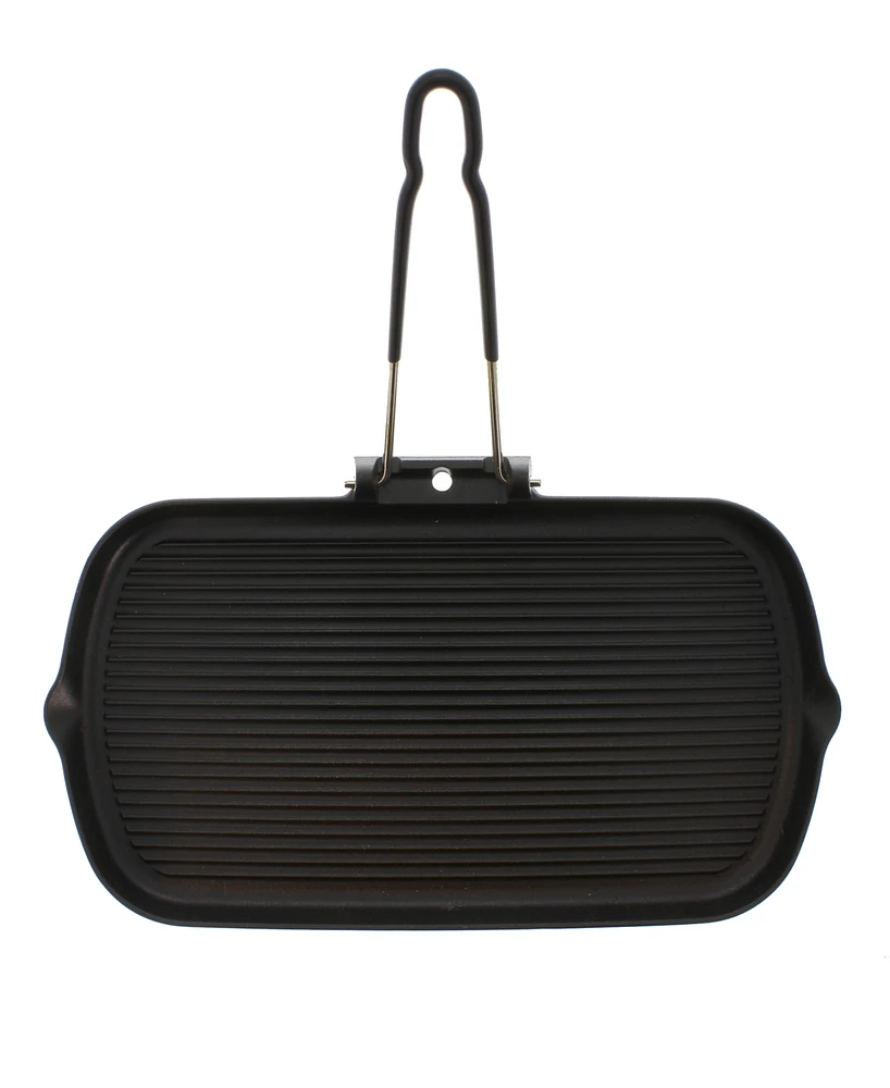 Chasseur French Cast Iron 14" Rectangle Grill With Folding Handle