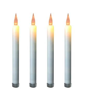 Lumabase Set of 4 Flickering Amber Taper Candles