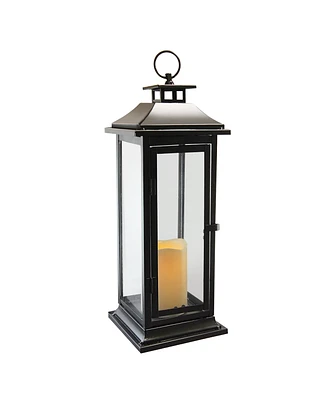 Lumabase Black Traditional Metal Lantern with Led Candle