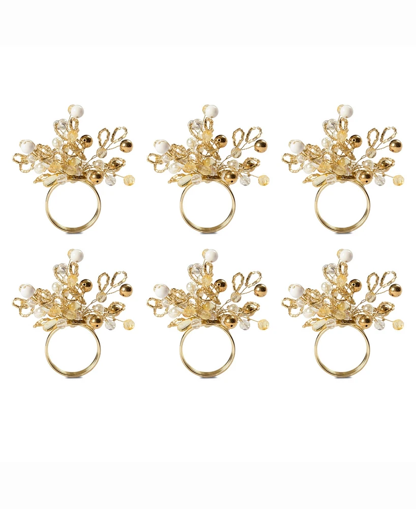 Multi Bead Napkin Ring, Set of 6