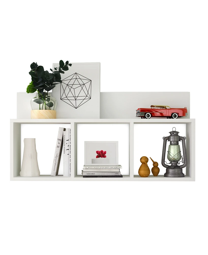 Danya B. Triple Cubed Shelf with Ledge - Wall Mount Cubie