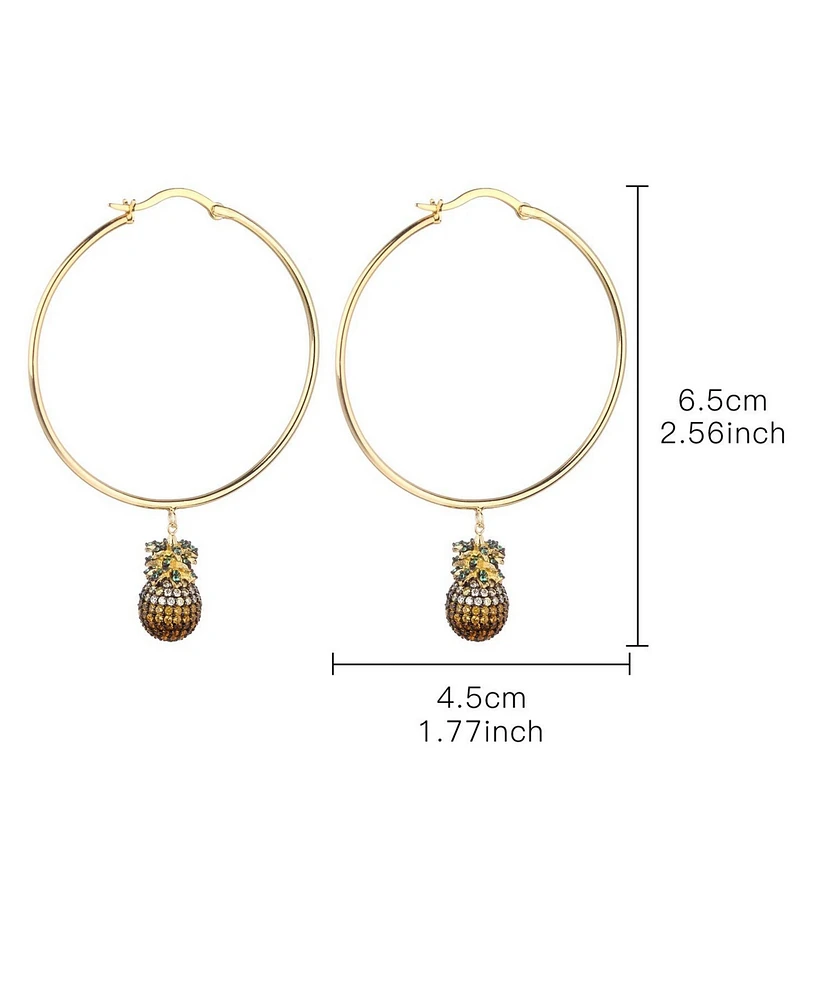 Noir Cubic Zirconia Pineapple Hoop Earring