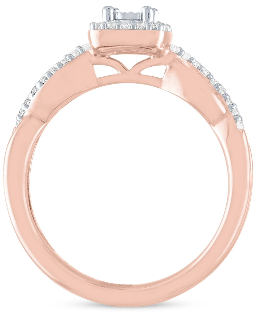 Diamond Bridal Set (1/4 ct. t.w.) in 14k Rose Gold Over Sterling Silver