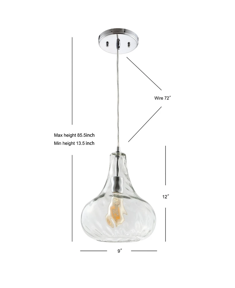 Jonathan Y Ferano 9" Adjustable Led Pendant