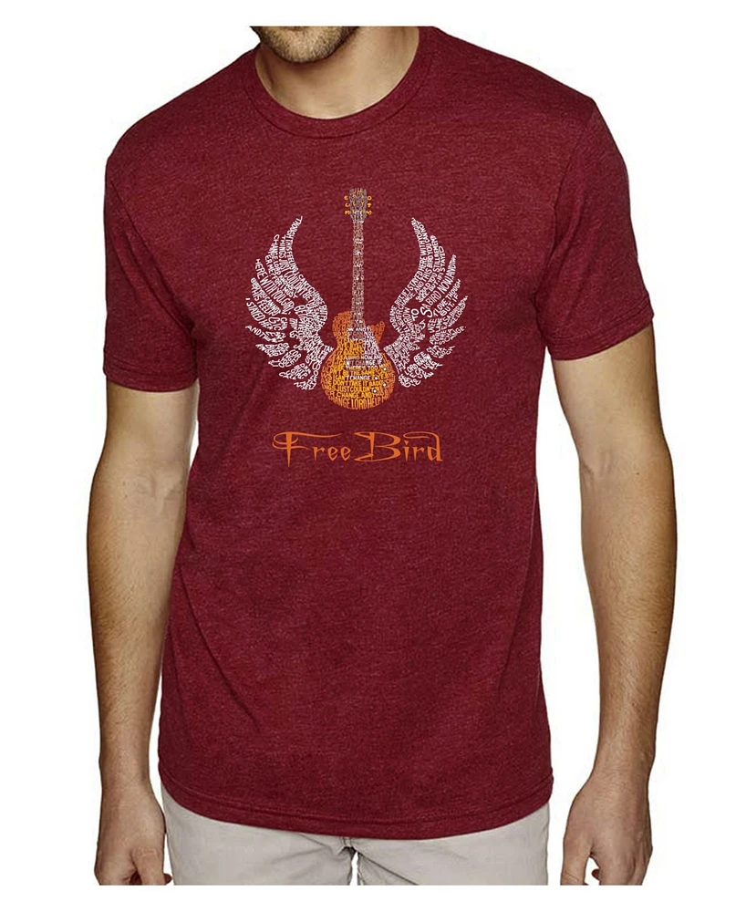 La Pop Art Mens Premium Blend Word T-Shirt - Lyrics to Freebird