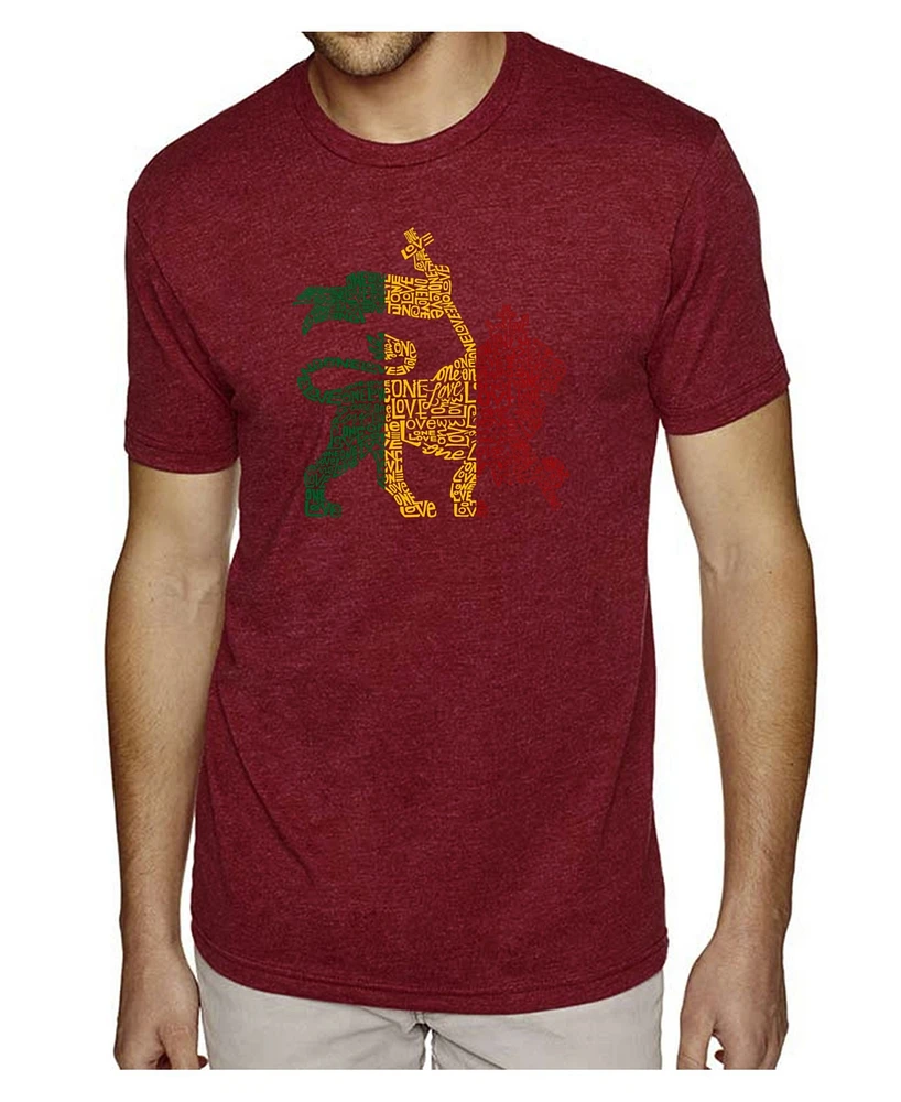 La Pop Art Mens Premium Blend Word T-Shirt, One Love