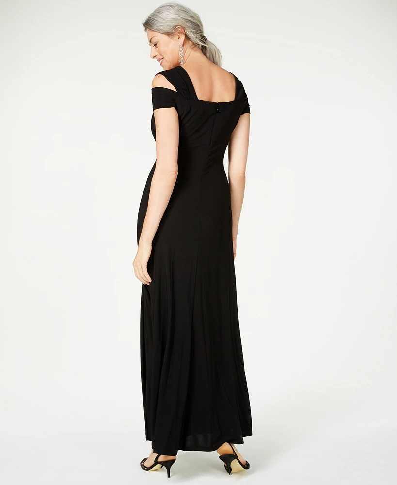 R & M Richards Cold-Shoulder Gown