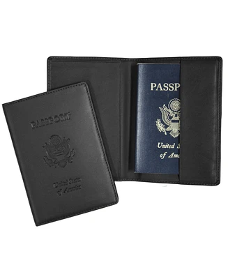 Men's Royce New York Passport Seal Embossed Rfid Blocking Passport Case