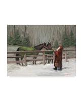 Mary Miller Veazie 'Santa With Horses' Canvas Art - 18" x 24"
