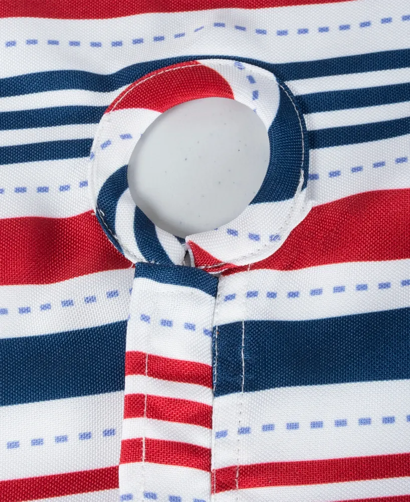 Patriotic Stripe Outdoor Tablecloth with Zipper 60" Round