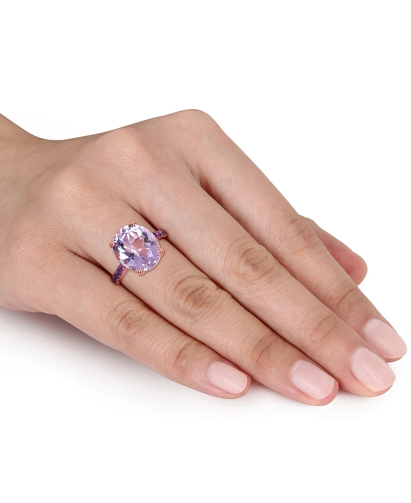 Pink Amethyst (7-7/8 ct.t.w.) Ring 18k Rose Gold over Sterling Silver